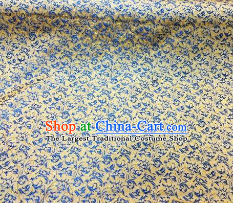 Asian Chinese Classical Twine Pattern Design Yellow Silk Fabric Traditional Nanjing Brocade Material