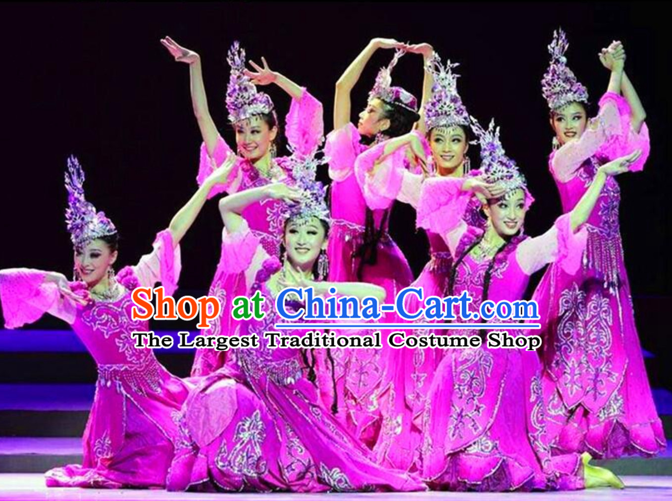 Chinese Traditional Kazakhstan Clothes Folk Dance Ethnic Dress for Women