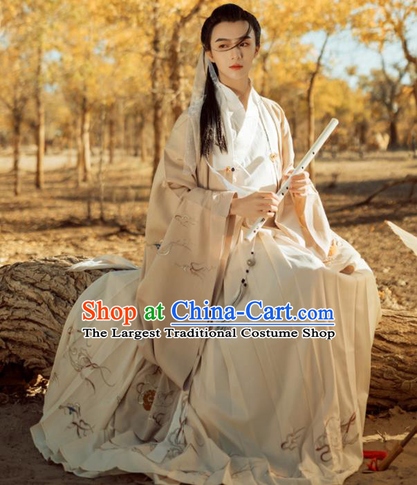 Chinese Ancient Scholar Embroidered Clothing Traditional Jin Dynasty Nobility Childe Costumes for Men
