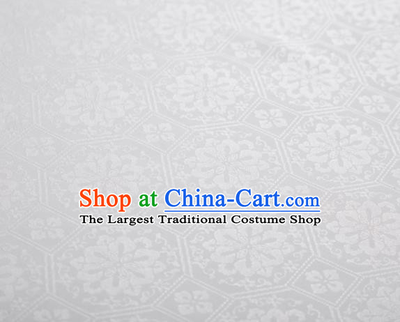 Chinese Classical Septaria Pattern Design White Mulberry Silk Fabric Asian Traditional Cheongsam Silk Material