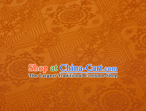 Chinese Classical Pattern Design Orange Mulberry Silk Fabric Asian Traditional Cheongsam Silk Material