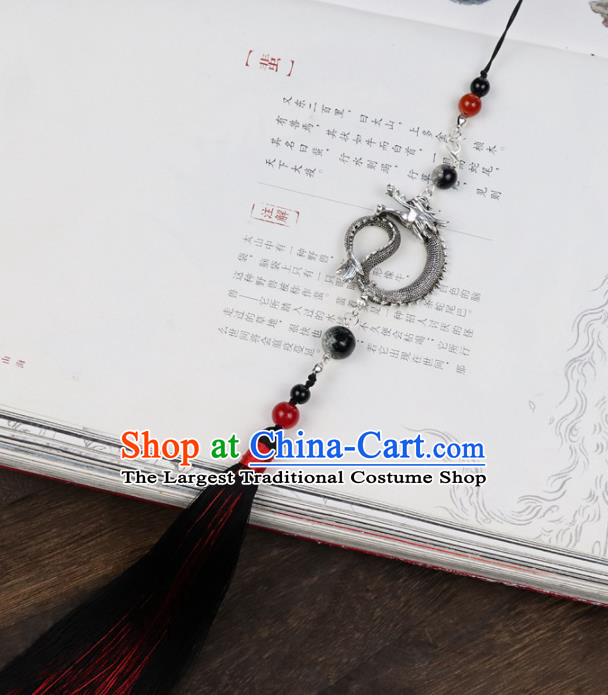 Chinese Traditional Ming Dynasty Dragon Waist Pendant Handmade Ancient Swordsman Belt Tassel Accessories