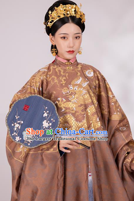 Traditional Chinese Ming Dynasty Duchess Hanfu Robe Ancient Royal Countess Historical Costumes for Women