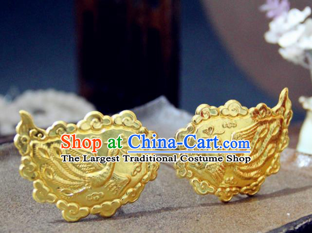 Chinese Traditional Tang Dynasty Princess Carving Phoenix Hairpins Handmade Ancient Royal Empress Hair Accessories for Women