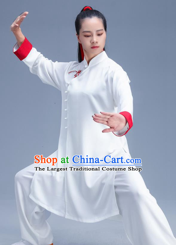 Chinese Traditional Kung Fu Competition White Garment Outfits Martial Arts Stage Show Costumes for Women