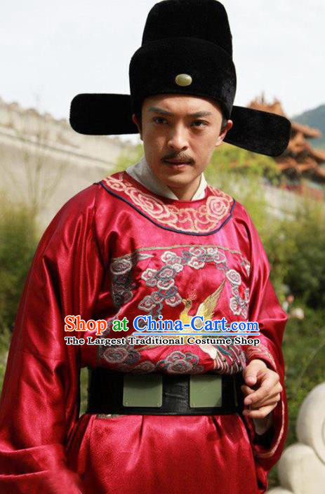 Chinese Traditional Ming Dynasty Minister Vestment Ancient Drama Official Historical Costumes for Men