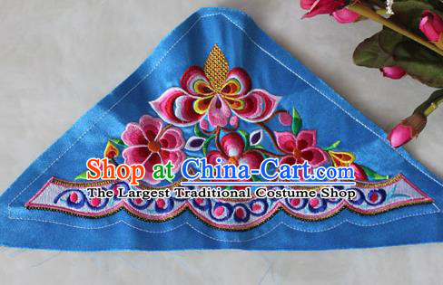 Chinese Traditional Embroidered Alocasia Blue Applique Embroidery Patch Embroidery Craft Accessories
