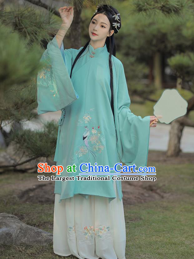 Traditional Chinese Ming Dynasty Royal Infanta Green Hanfu Dress Ancient Nobility Lady Historical Costumes for Women