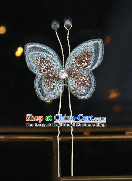 Chinese Traditional Hanfu Green Butterfly Hairpins Ancient Princess Hair Accessories for Women