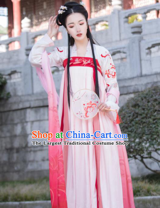 Chinese Traditional Tang Dynasty Palace Princess Hanfu Dress Ancient Court Lady Historical Costumes for Women