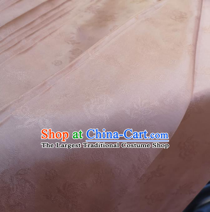 Chinese Traditional Jacquard Butterfly Design Pattern Pink Silk Fabric Cheongsam Mulberry Silk Drapery