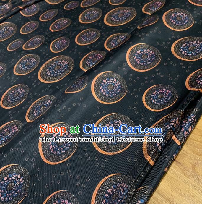 Chinese Traditional Classical Design Pattern Black Silk Fabric Cheongsam Mulberry Silk Drapery