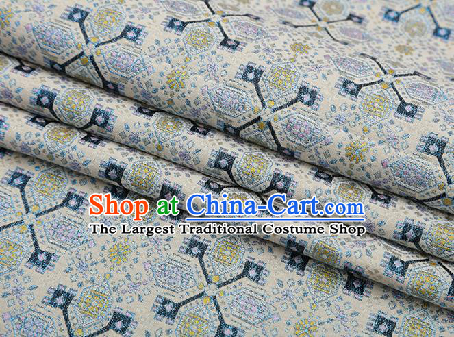 Chinese Traditional Jacquard Graph Pattern Light Blue Brocade Fabric Cheongsam Tapestry Drapery