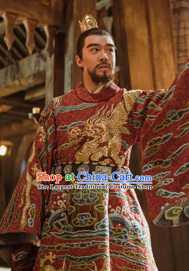 Chinese Ancient Prince of Han Drama Empress of the Ming Dynasty Zhu Gaoxu Replica Costumes and Headpiece Complete Set