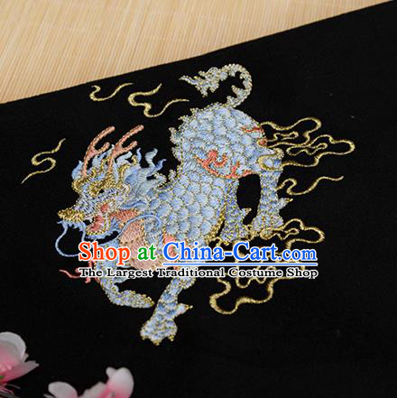 Chinese Traditional Embroidered Kylin Black Cloth Applique Accessories Embroidery Patch