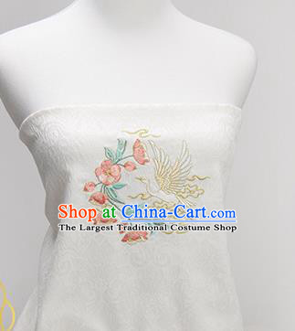 Chinese Traditional Embroidered Begonia Egret White Silk Applique Accessories Embroidery Patch