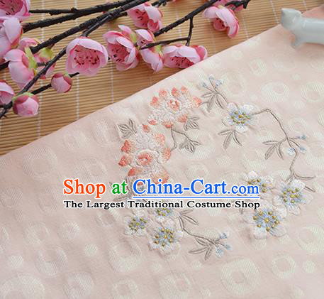 Chinese Traditional Embroidered Plum Lotus Pink Silk Applique Accessories Embroidery Patch