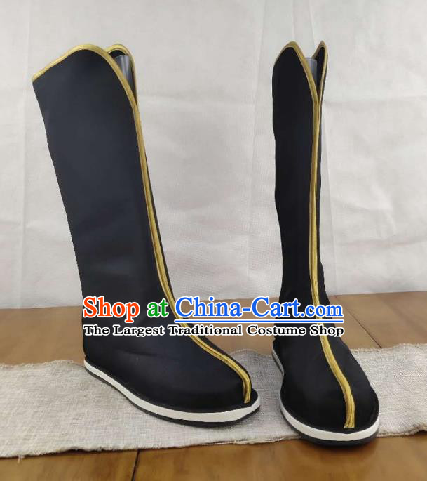 The Untamed Traditional Chinese Swordsman Black Boots Kung Fu Boots Opera Shoes Hanfu Shoes for Men