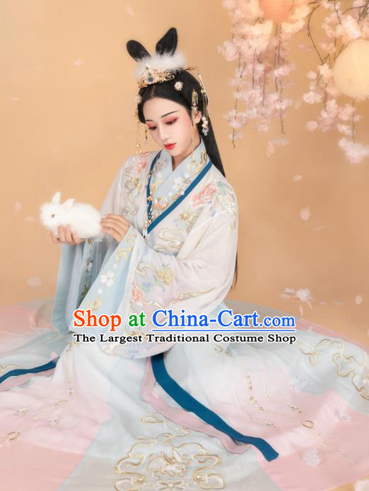 Chinese Traditional Jin Dynasty Imperial Consort Dress Ancient Goddess Historical Costumes for Women