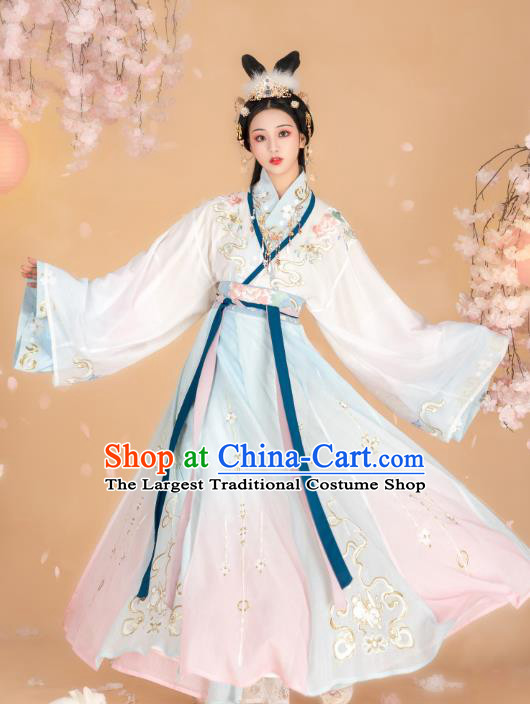 Chinese Traditional Jin Dynasty Imperial Consort Dress Ancient Goddess Historical Costumes for Women
