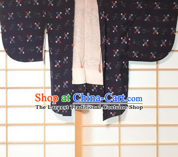 Japanese Traditional Navy Haori Jacket Japan Kimono Overcoat Costume for Men