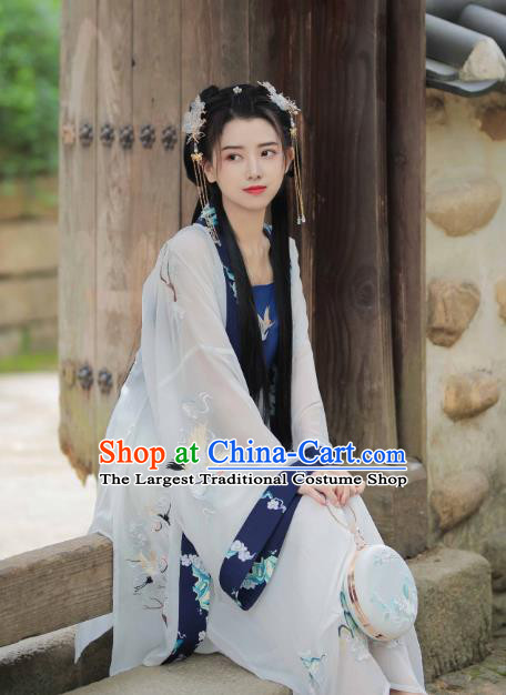 Traditional Chinese Song Dynasty Historical Costumes Ancient Patrician Young Lady Dress for Women
