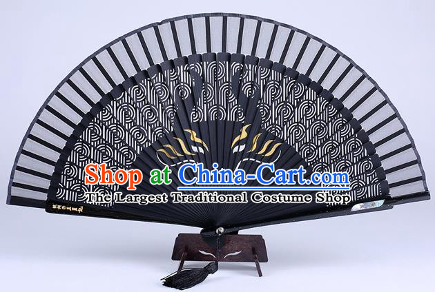 Traditional Chinese Handmade Carving Zodiac Dragon Folding Fan China Bamboo Accordion Fan Oriental Fan