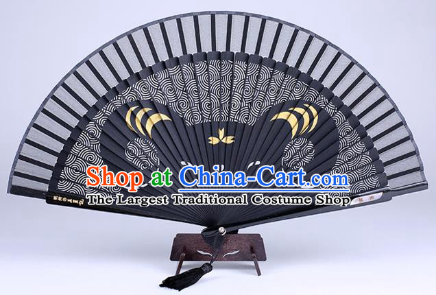 Traditional Chinese Handmade Carving Zodiac Sheep Folding Fan China Bamboo Accordion Fan Oriental Fan