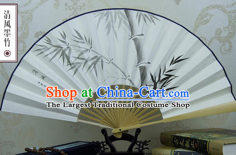 Traditional Chinese Hand Ink Painting Bamboo Paper Fan China Accordion Folding Fan Oriental Fan