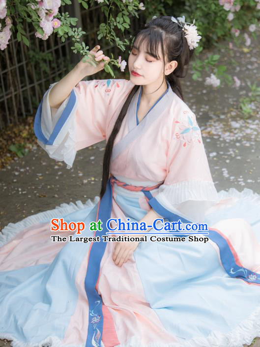 Traditional Chinese Ancient Royal Princess Hanfu Dress Jin Dynasty Patrician Lady Historical Costumes for Women