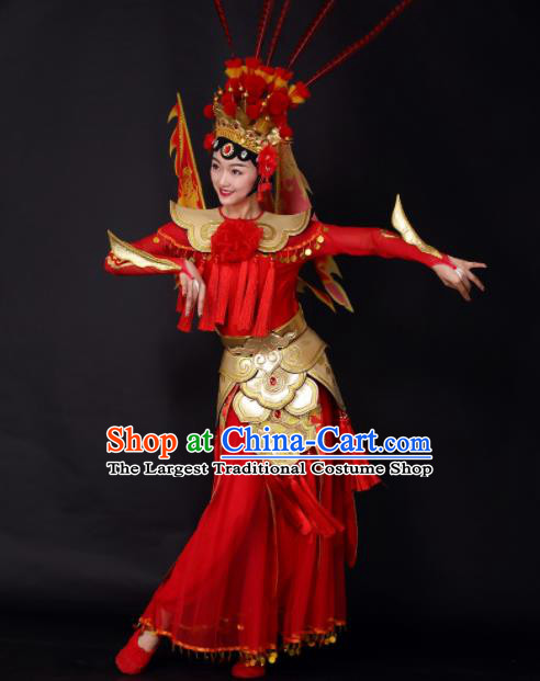 Chinese Traditional Classical Dance Red Dress China Opera Dance Stage Performance Costume for Women