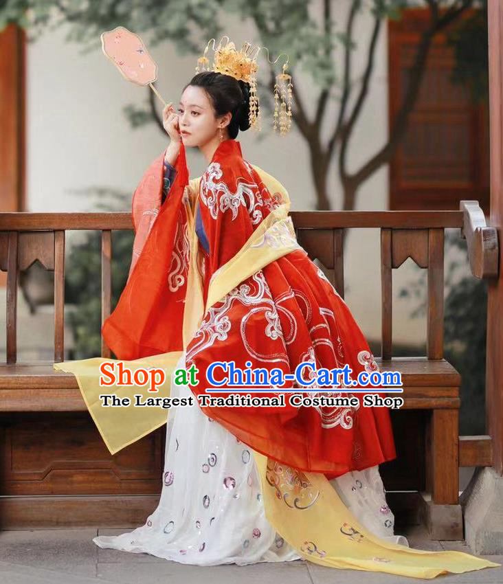 Chinese Traditional Tang Dynasty Court Infanta Historical Costume Ancient Royal Princess Hanfu Dress for Women