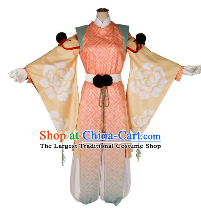 Halloween Japanese Cosplay Samurai Costume Japan Swordsman Pink Dress for Women
