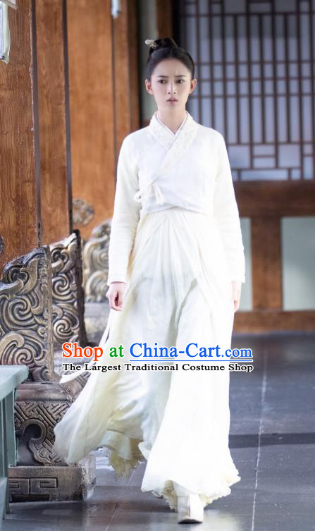 Drama The Love Lasts Two Minds Chinese Ancient Noble Lady Feng Mianwan Hanfu Dress Costume and Headpiece for Women