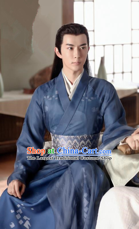 Chinese Ancient Royal Prince Jing Ci Clothing Historical Drama The Love Lasts Two Minds Costume and Headpiece for Men