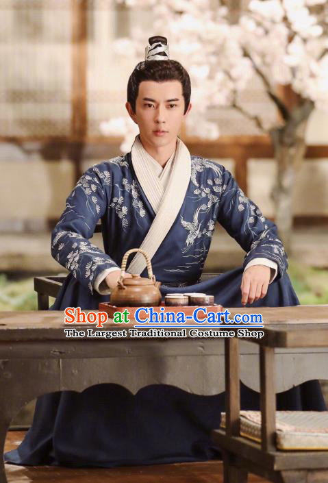 Chinese Ancient Noble Prince Jing Ci Clothing Historical Drama The Love Lasts Two Minds Costume and Headpiece for Men