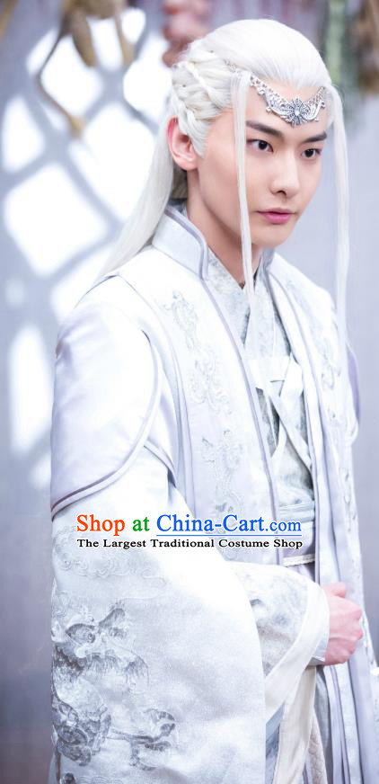 Chinese Ancient Royal Prince Mo Yihuai Clothing Historical Drama The Eternal Love Costume and Headwear for Men