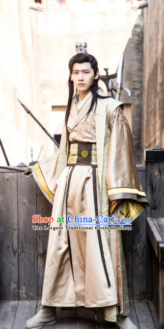 Chinese Ancient Royal Highness Mo Liancheng Clothing Historical Drama The Eternal Love Costume and Headwear for Men