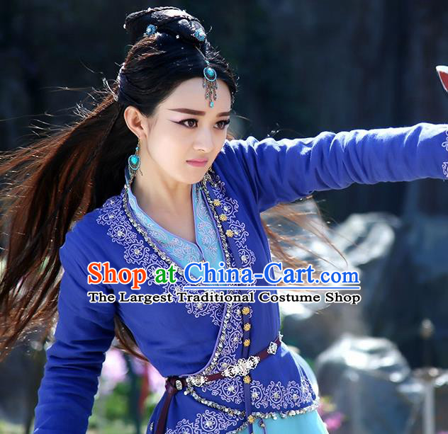Chinese Historical Drama The Legend of Zu Ancient Fairy Yu Wuxin Costume and Headpiece for Women