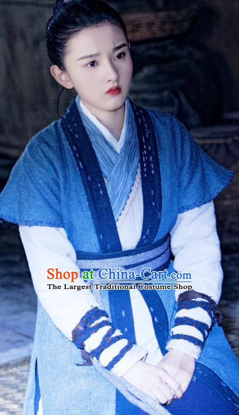 Chinese Drama Guardians of The Ancient Oath Female Swordsman Baili Hongyi Costume and Headpiece for Women