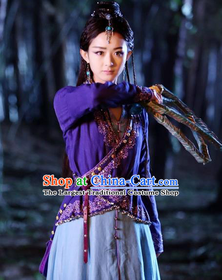 Chinese Historical Drama The Legend of Zu Ancient Fairy Swordsman Yu Wuxin Costume and Headpiece for Women