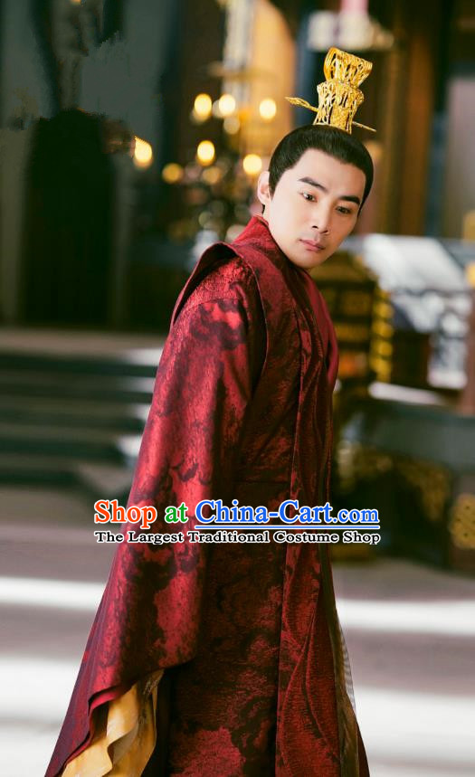 Chinese Drama Princess Silver Ancient Crown Prince Historical Costume and Headwear for Men