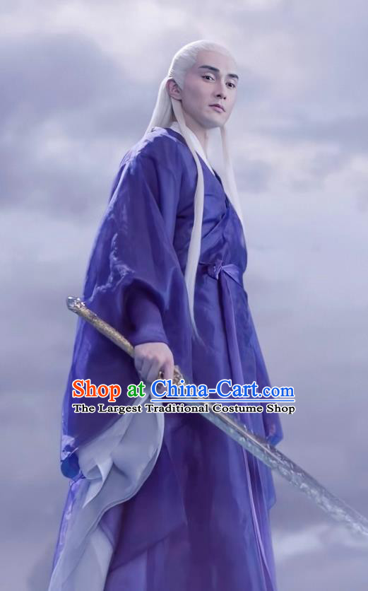 Chinese Ancient Emperor of the Heaven Clan Drama Sansheng Sanshi Pillow Eternal Love of Dream Dong Hua Costume and Headpiece Complete Set