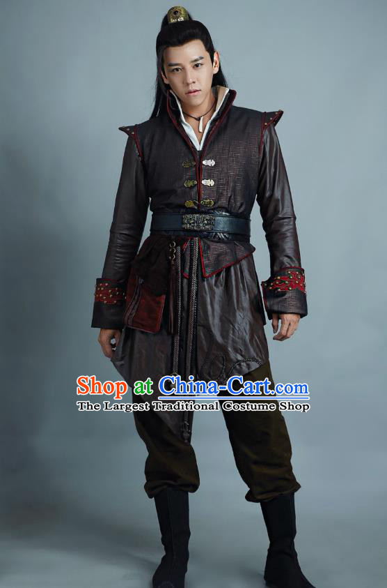 Drama Cinderella Chef Chinese Ancient Swordsman Chen Yang Costume and Headpiece Complete Set