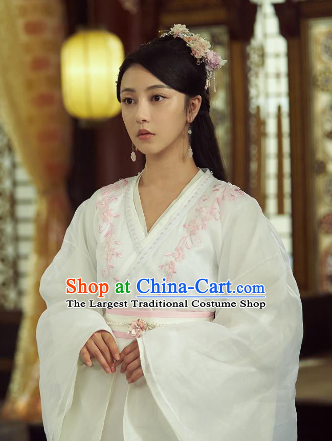 Chinese Ancient Royal Infanta Liu Li Dress Historical Drama Cinderella Chef Costume and Headpiece for Women