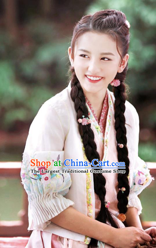 Chinese Ancient Ming Dynasty Captress Xia Yingying Dress Historical Drama The Dark Lord Costume and Headpiece for Women