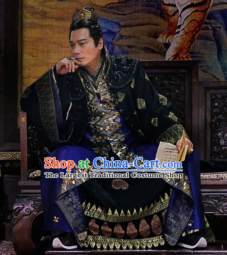 Drama The Dark Lord Chinese Ancient Ming Dynasty Official Yang Yinglong Costume and Headpiece Complete Set