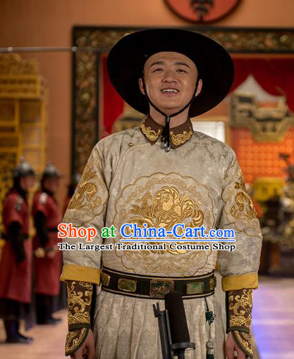 Chinese Ancient Apparels Garment and Hat Wuxia Drama Happy Mitan Civilian Niu Dabao Costumes