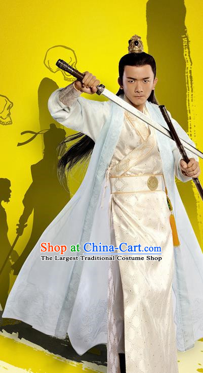 Chinese Ancient Young Castellan Apparels Costumes and Headwear Wuxia Drama Xiya Xia Swordsman Yue Hao Garment