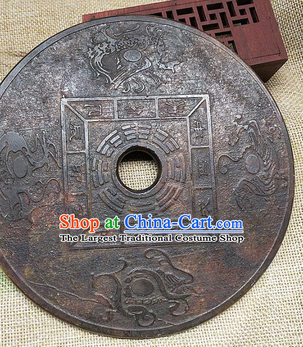 Chinese Jade Handgrip Craft Carving Eight Diagrams Accessories Jade Handiwork Jade Disc